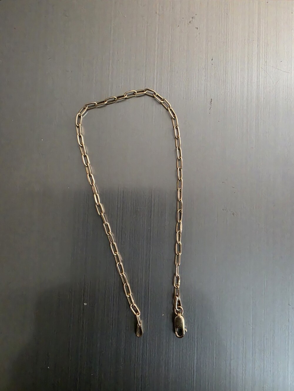 Genuine 10K Gold Paperclip Link Bracelet 7.5 Inch